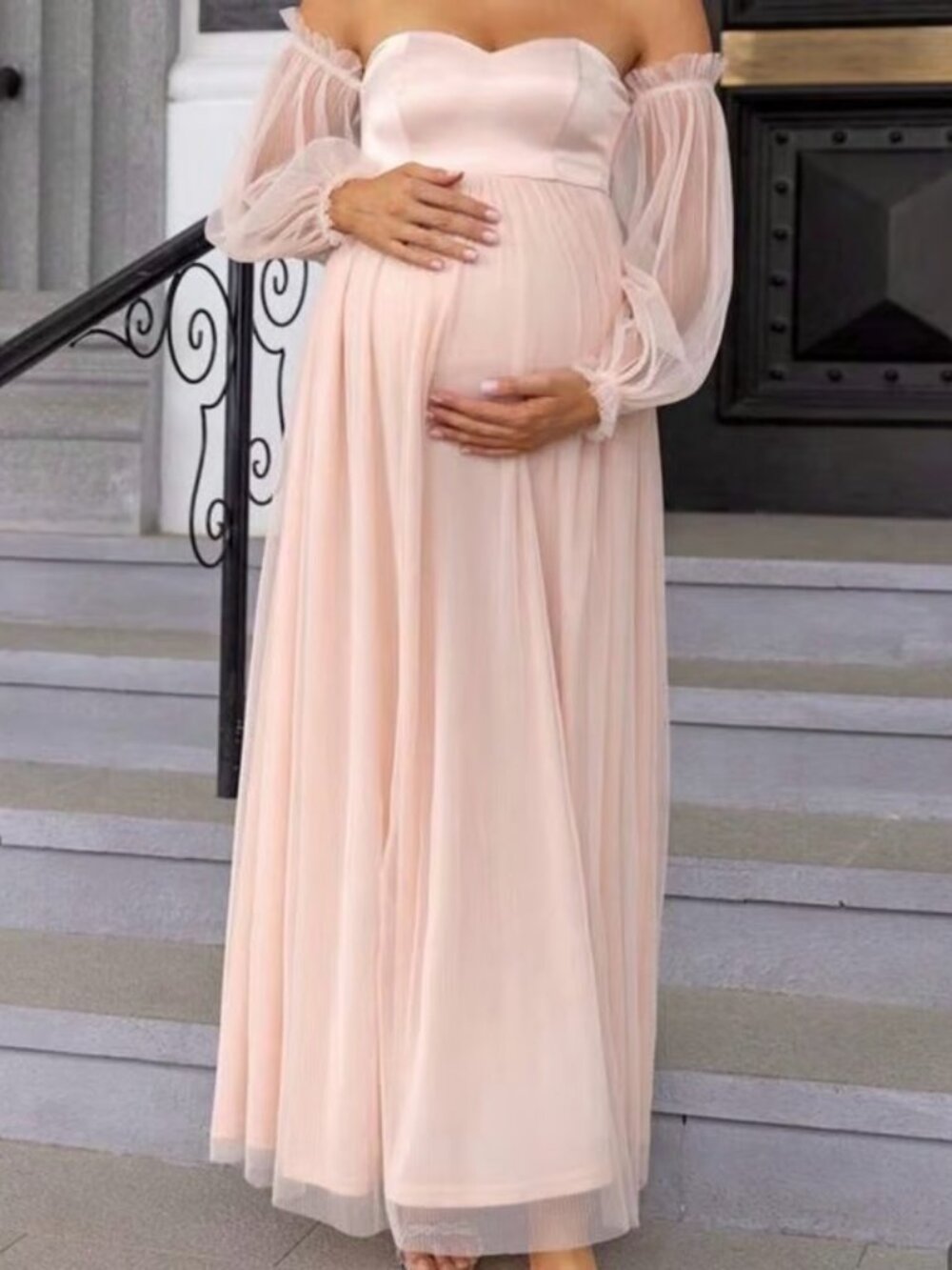 Pink maternity dress